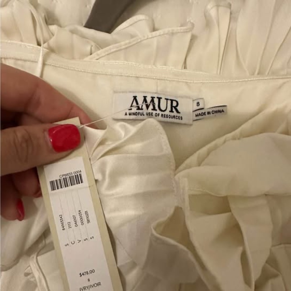 AMUR Cream Ruffle Mini Dress - Picture 3 of 3